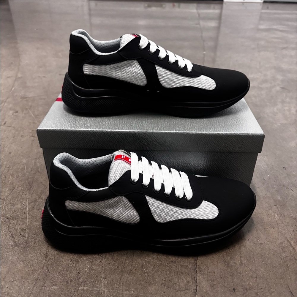 Prada Black and White Men's Sneakers